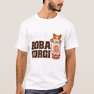 タピオカコーギーのボバティー かわいい犬好きな人へのギフト Tシャツ