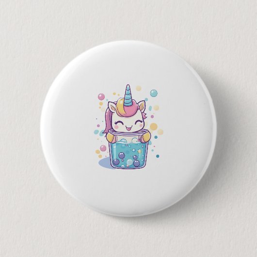 タピオカティーユニコーン (1) 缶バッジ (正面)