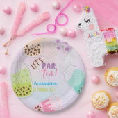 タピオカティー お誕生日おめでとう ペーパープレート (パーティー)