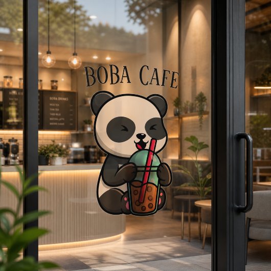 タピオカティー、タピオカ入りミルクティー ウィンドウサイン