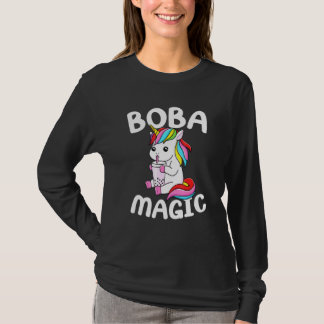 タピオカティー ボバ マジック ベイビーユニコーン タピオカドリンク Tシャツ