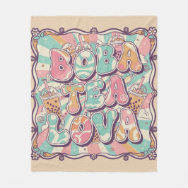 タピオカティーLOVA フリースブランケット