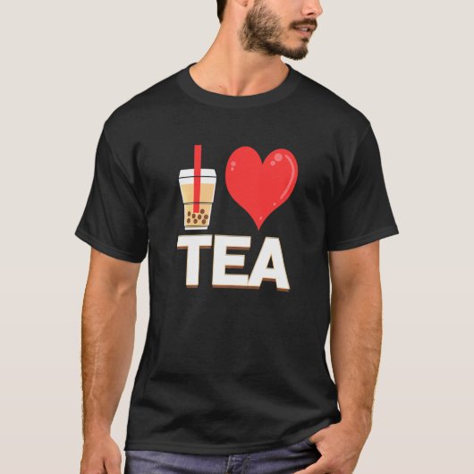 タピオカミルクティーが大好き タピオカミルクティー Tシャツ (正面)