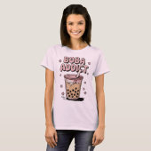 タピオカ中毒者 タピオカティー Tシャツ (正面フル)