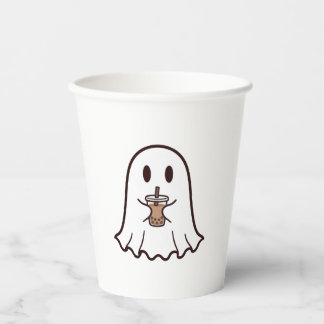 タピオカ付きの可愛いハロウィンのお化け 紙コップ