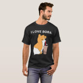 タピオカ好きコーギー犬タピオカティーTシャツ Tシャツ (正面フル)