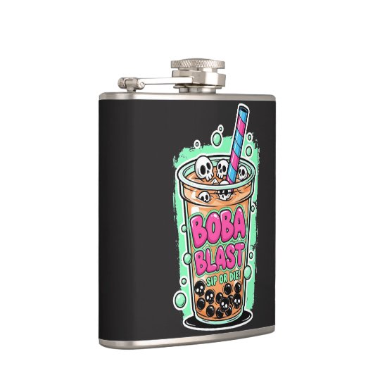 タピオカ爆弾 – 飲むか死ぬか! ステンレスボトル フラスク (右)