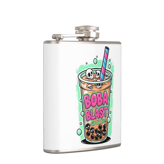 タピオカ爆弾 – 飲むか死ぬか! ステンレスボトル フラスク (右)