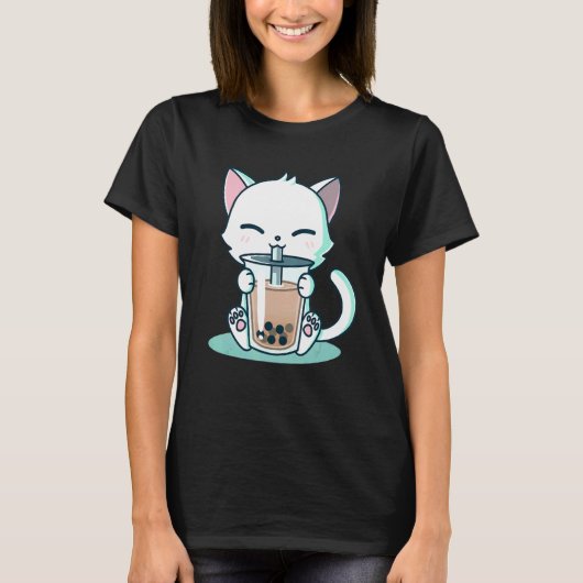 タピオカ猫 Tシャツ (正面)