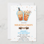 タピオカ男子誕生日テーマ招待状 招待状 (正面)