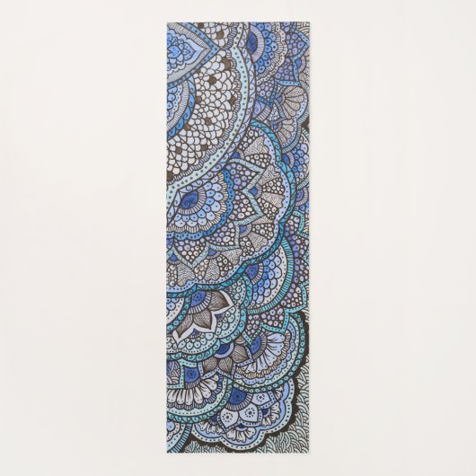 タピス・ド・ヨガモチーフ曼荼羅ブルー ヨガマット (裏面)