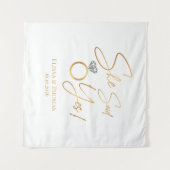 タピズ彼女はYesと言った！婚約した結婚BackdropBanne タペストリー (正面(横))