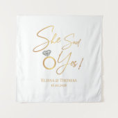 タピズ彼女はYesと言った！婚約した結婚BackdropBanne タペストリー (正面)