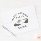 タピーパーソナライズされた誕生日タップダンスパーティーの好意 ラウンドシール (封筒)