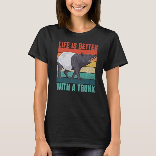 タピール動物園の飼育員のためにトランクを持って Tシャツ (正面)