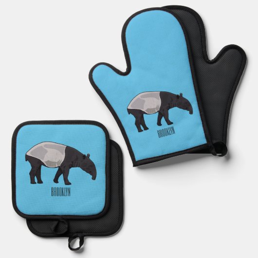 タピール漫画イラストレーション 鍋つかみ&鍋敷きセット (正面/裏面)