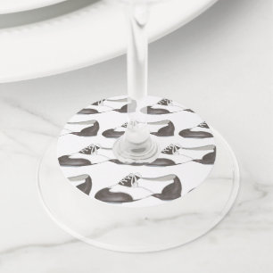 タピー誕生日オックスフォードタップダンス先生シューズ ワイングラスタグ