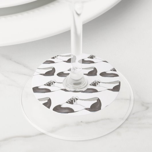 タピー誕生日オックスフォードタップダンス先生シューズ ワイングラスタグ (クローズアップ)