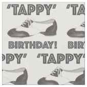 タピー誕生日ダンスシュータップダンス白黒 ファブリック (クローズアップ)