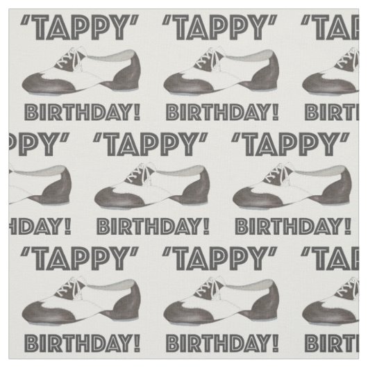 タピー誕生日ダンスシュータップダンス白黒 ファブリック (見本)