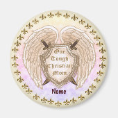 タフなクリスチャンのママ名前をカスタムする マグネット (正面)