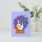 タフなシックホワイトリボンF**kがん ポストカード (スタンド正面)