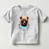 タフなジイちゃんの孫熊 トドラーTシャツ (正面)