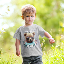 タフなジイちゃんの孫熊 トドラーTシャツ