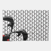 タフなバニーかわいいボクサーウサギ キッチンタオル (横)