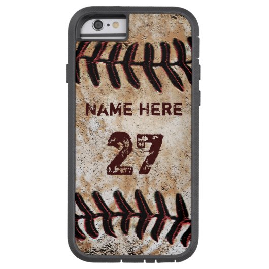 タフなパーソナライズされたヴィンテージ野球iPhoneのケース Case-Mate iPhoneケース (裏面)