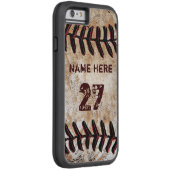 タフなパーソナライズされたヴィンテージ野球iPhoneのケース Case-Mate iPhoneケース (裏面/右)