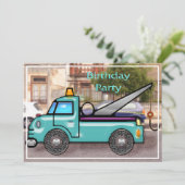 タフなレッカー車のストリート誕生日招待状 招待状 (スタンド正面)