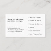 タフな犬のロゴ |動物の安全保障訓練 名刺 (裏面)