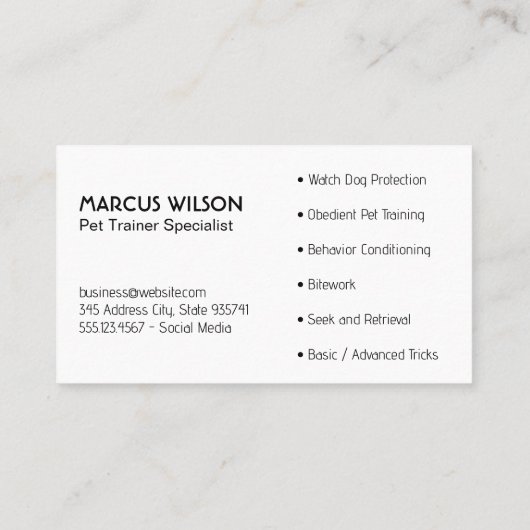 タフな犬のロゴ |動物の安全保障訓練 名刺 (裏面)