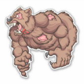 タフな男 – クマ シール (正面)
