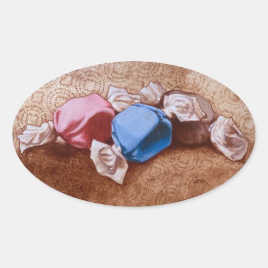 タフィーのステッカー 楕円形シール (正面)