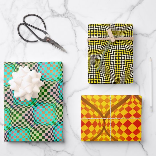 タフィOpアートグリーン&オレンジサンプラー ラッピングペーパーシート (正面)