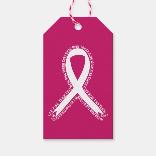 タフガイ衣服ピンクブレストガン認識度 ギフトタグ (正面)