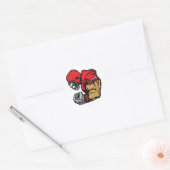 タフサッカー戦士マスコットレッドヘルメットマッスル ラウンドシール (封筒)