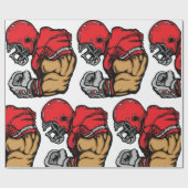 タフサッカー戦士マスコットレッドヘルメットマッスル ラッピングペーパー (フラット)