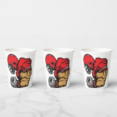 タフサッカー戦士マスコットレッドヘルメットマッスル 紙コップ