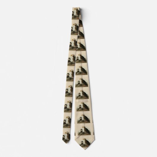 タフテッドアウク（プフィン） – アメリカのオードボンの鳥 ネクタイ (裏面)