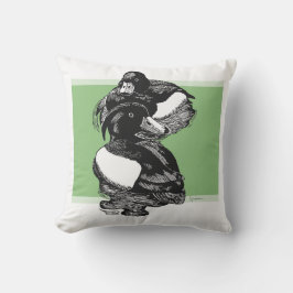 タフテッドアヒルの白黒イラストレーション アウトドアクッション