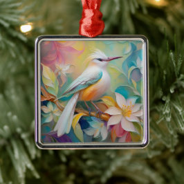 タフテッドゴールデンランピングファンタジー鳥 メタルオーナメント