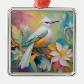 タフテッドゴールデンランピングファンタジー鳥 メタルオーナメント (正面)