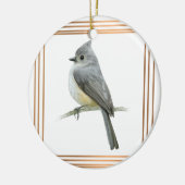タフテッドタイトマウスの鳴き鳥の金ゴールド枠 セラミックオーナメント (左)