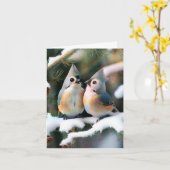 タフテッドタイトマウスカップル カード (黄色い花)