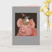 タフテッドタイトマウスカード付きピギー カード (黄色い花)