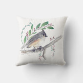 タフテッドタイトマウスバードウォーター色アート装飾用クッション クッション (裏面)