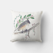 タフテッドタイトマウスバードウォーター色アート装飾用クッション クッション (正面)